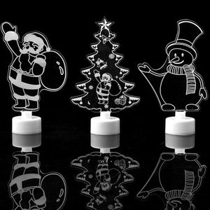 Glowing colorful acrylic Christmas tree snowman Santa Claus gifts Xmas decoration products Party holiday Night light supplies PAD11141
