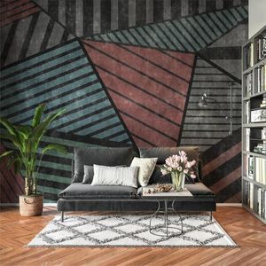 壁紙注文の壁紙ノルディック現代の抽象的な幾何学的な家の装飾壁画3 d Po壁紙寝室の販売密着物