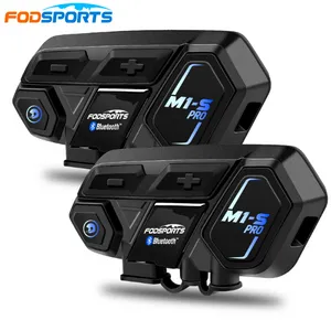 Original fodsports m1s pro interfone capacete da motocicleta fone de ouvido bluetooth 8 pilotos 2000m voz commond grupo intercomunicador moto266l