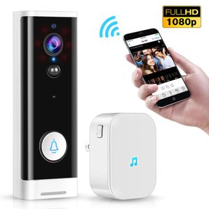 Tuya vida inteligente wifi vídeo campainha à prova dwaterproof água sem fio câmera de visão noturna app controle chamada interfone vídeo-olho apartamentos campainha anel para telefone segurança doméstica