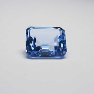 2 Stück/Menge Smaragdschliff 12 x 14 mm, 9,5 Karat, hydrothermischer blauer Quarz-Aquamarin, loser Edelstein H1015