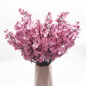 Cor-de-rosa seda gypsophila artificial flores pequenos cachos 5 forquilhas 30cm sala de estar decoração plantas falsas vaso para casamento em casa