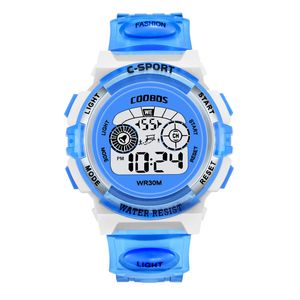 Цифровые электронные светящиеся наручные часы для детей студент 30 м водонепроницаемые часы PIN для часов спортивные часы 1155