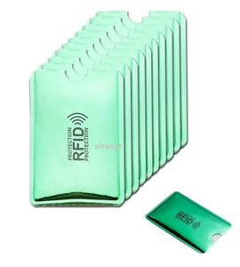 Xiruoer Laser Green Card Sleeve Påsar Hållare Skanna Aluminium Case Säkerhet Blockering Plånbok Anti RFID För Kreditkort Tunn för Wallet 1000PCS