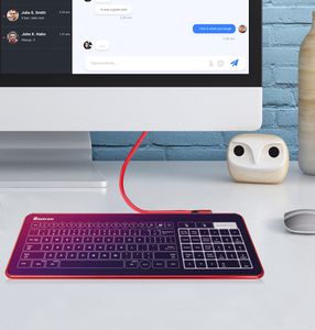 Проводная сенсорная USB-клавиатура Health Glass Touch с функцией коврика для мыши для ПК, компьютера, умного сотового телефона, планшета, клавиатуры, водонепроницаемой поверхности