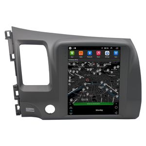 9 インチ車DVD CDプレーヤーTeslaスタイルのAndroidタッチBluetoothのWifi GPSサポートステアホイールコントロールをサポートしているホンダシビックの垂直スクリーン