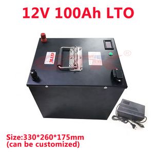 Bateria de 12 V 100AH ​​100AH ​​Titanate 12V LTO com BMS para painéis solares / refrigerador / auto carro / veículo inversor + carregador de 10a