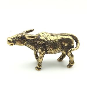 EDC Solid Brass Cow Figurine Small Statue House Ornament Animal Figurines Gifts Factory Direct Sales AC790