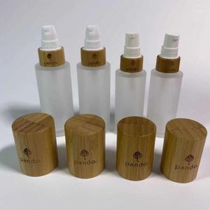 Bottiglie di stoccaggio Vasetti Bellezza all'ingrosso Bottiglia di olio per capelli Lozioni Pompa per siero Dispenser Contenitore da viaggio Confezione spray per la cura della pelle con bambù