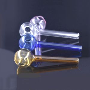 high quality smoking pipes 4Inch 10cm colorful Pyrex Glass Oil Burner pipe Great tubes smoking water pipe for tobacco water bong