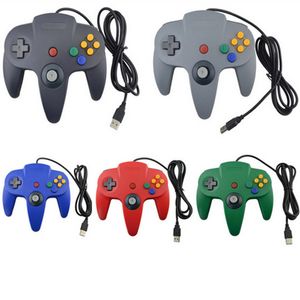 USB N64 Oyunu Nintendo Windows için Gamepad Kablolu Kumanda Gamepad PC Mac Bilgisayar Dizüstü Uzun Kolu Gamecube N64 64 Stil 10 adet / grup