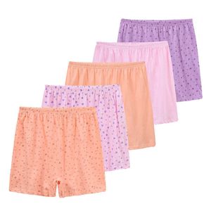 5 pçs / lote de meia-idade plus size underwear mulheres calcinhas calcinha cueca cueca senhoras cintura alta pugilista mulher solta fêmea pugilistas 211021