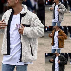 Mens Woolen Blends Coat Fashion Occident Trend 긴 소매 카디건 지퍼 따뜻한 겉옷 디자이너 남성 봄 새로운 캐주얼 옷깃 코트
