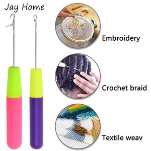 Sewing Notions & Tools 16cm Plastic Handle Latch Hook Crochet Needles For Knitting Weaving DIY Craft Embroidery