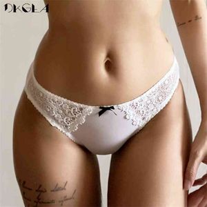 3 st / lot low-rise panties plus storlek XXL XL L M Underkläder Vit Sexig Panty Broderi Lace Briefs Hollow Out Bekväm 210730