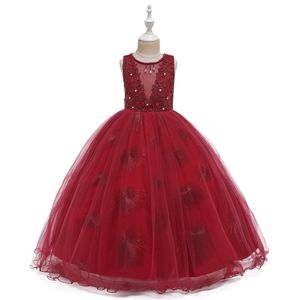 Wholesale Flower Girls Wear Dress for Wedding Party Long Gown Children Winter Christmas Evening Prom Dresses Birthday Clothes