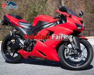 Kit de feiras para Kawasaki Ninja ZX6R ZX 6R 2007 2008 ZX-6R 07 08 Bicicleta de estrada Fairings vermelhos (moldagem por injeção)