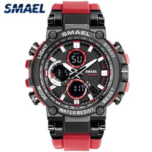 Smael Men Sport Klockor Digital Dubbel Time Chronograph Watch Mens LED Chronometre Week Display Armbandsur Montre Homme Hour G1022