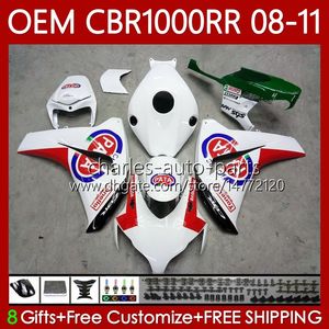 Iniezione Corpo stampo bianco rosso per HONDA CBR1000 CBR 1000CC 1000 RR CC 08-11 Carrozzeria 60No.57 CBR-1000 CBR1000RR 08 09 10 11 CBR 1000RR 2008 2009 2010 2011 Carenatura OEM