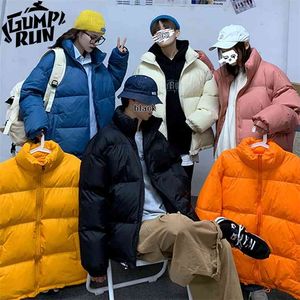 Men Harajuku Colorful Bubble Coat Winter Jacket Mens Streetwear Hip Hop Parka Korean Black Clothes Puffer Jackets 210818
