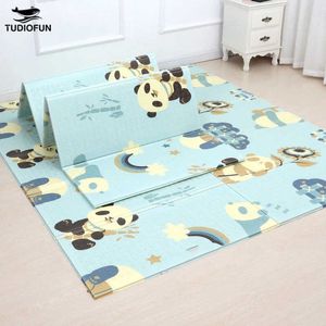 Storstorlek Foldbar Cartoon Baby Play Mat Xpe Pussel Barnmatta Barnklättring Pad Kids Rug Baby Games Mats Leksaker För Barn 210724