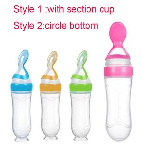 Baby Infant Trening Karmienie Łyżka 90ml / 30 uncja Squeezing Silicon Suplement Food Scoop Podajnik zbożowy Narzędzia do wytłaczania