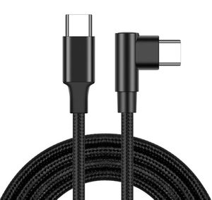 90 graders armbåge PD 60W USB Typ C till USBC-kablar för Samsung Xiaomi Samsung Note 10 MacBook Fast Quick Charger Cord Type-C Gaming Cable