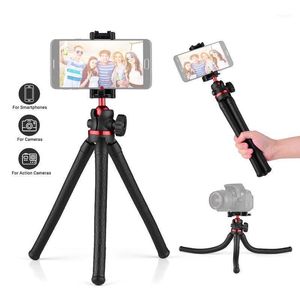 Flexible Octopus Phone Tripod For 360 Degree Rotatable With 1/4 Screw Thread Integrated Clamp Cold Shoe Mount Bubble11