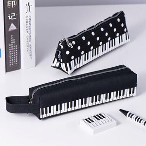 Blyertspåsar 1 st kawaii musikfodral piano tangentbord stora kapacitet fyrkantig duk påse påse student stationer stationer kontorsskola gåvor