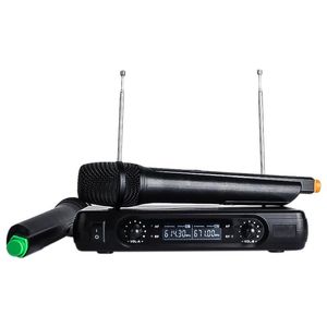 Wholesale computer karaoke system resale online - Microphones Karaoke Wireless Microphone V2 Mixer O Radio Kits LCD Handheld For System Computer Mic