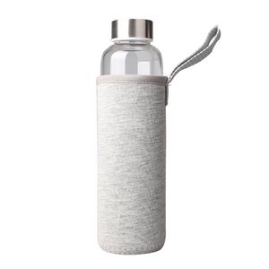 550ML Sport Water Bottle with Tea Infuser and Gray Protective Bag High Temperature Resistant Glass for Children Kid 211122