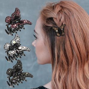 High-Quality Bow Hairpin Decorated With Colorful Rhinestones For Ladies Exquisite Fashion Small Claw Hair Accessories