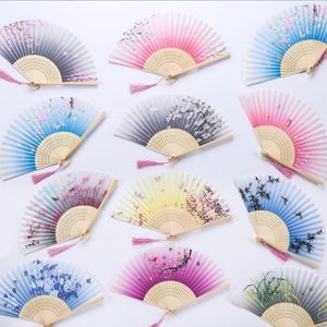 Party Favor Clássico Fã Dobrável Vento Chinês Feminino Estilo Japonês e Vento Pequeno Ventilador Cheongsam Props Party Supplies 24Style T2I52299