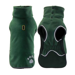 Fleece Dog Jacket Spring Warm Dog Clothes for Small Medium Large Dogs Reflective Windproof Outdoor Pet Coat Elastic Belly Corgi 211106
