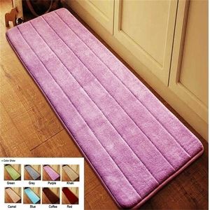 Antislip Kadife Mutfak Zemin Mat Başucu Ayak Halı Kapı Emici Banyo Bellek Köpük Banyo Halı 40 * 120 cm 220301