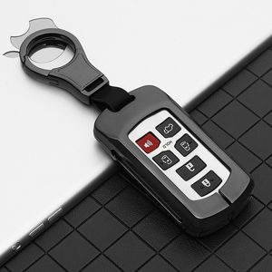 Metal leather Car Key Cover Case For Toyota Sienna 2011-2020 Key Tacoma Tacoma Smart Keyless Remote Keychain Protector 6 Button