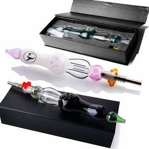 9 inches roze kit Hookah Rig Concentrate Pipes Water Glass Bongs Roken Accessoires met doos