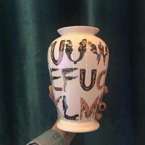 INS Super Fashion Cool Vase 18SS ALphabet Vase Swear Word Vase Ceramic Flower Pot Artistic Collection Ornaments Home Decoration