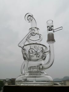 Clear Glass Bong Fab Egg Water Pipes Skull Beaker Dab Rig Recycler Oil Rig