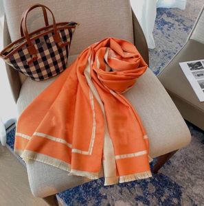 Woman High Quality Cashmere Scarf Men and Women Winter Warm Scarves Ladies Shawls Big Rectangle Letter Pattern Wool Print Pashminas Soft Thick Scarfs 180cm