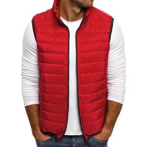 Zogaa masculino's outono acolchoado jaqueta colete sem mangas algodão quente 211214