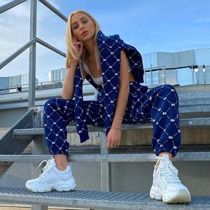 NClagen Vintage Fashion Argyle Plaid Casual Set Långärmad Hooded Sweatshirt och Loose Joggers Sweatpant Kvinnor Byxor Tracksuit Y0625