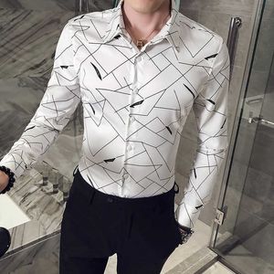 Мужские официальные деловые рубашки Весна Повседневная стройная пригонка с длинным рукавом платье рубашка блузка Homme Streetwear Социальная мужская одежда 210527