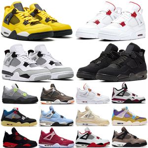Basketball Shoes Men Women 4s Black Cat Cement White Oreo 4 Fire Red Thunder what the Shimmer University blue Pure Money Sail Mens Sports
