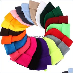 Caps Hats, Scarves & Gloves Fashion Aessories Berets Winter Hats For Women Men Beanies Knitted Fluorescent Hat Boy Girls Crochet Warm Bonnet