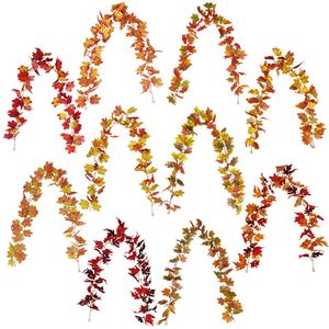 175cm Thanksgiving Maple Leaves Rattan decoration Home Outdoor Office Ceiling Garden Christmas Halloween party Holiday Decor
