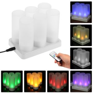4/6/12PCS Electronic LED Tea Light Candles Realistic Rechargeable Flameless Candles For Home Bedrrom Party Wedding Decoration