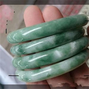 Natural Jade Bangle Armband smycken Sten mode gåva Delikata armband runt gröna kvinnor slät nyanlända 5yy f2b