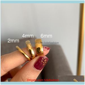 Wedding Jewelrywedding Rings Stainless Steel Gold Anti-Allergy Smooth Simple Couples Bijouterie Wholesale Bijoux Drop Delivery 2021 96Efs