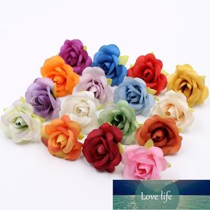 Decorative Flowers & Wreaths 10pcs/lot Artificial Flower 4CM Silk Rose Head Wedding Home Party Decoration DIY Garland Scrapbook Craft Fake D